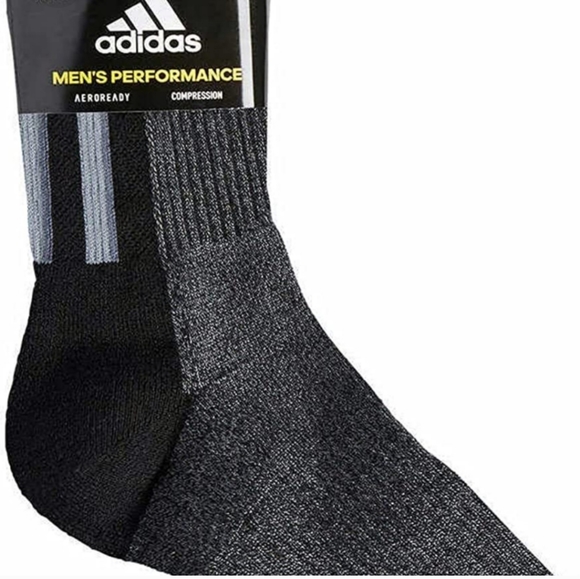 Socks by Adidas Mens 4 Pair Performance High Quarter Length grey black - Picture 5 of 8